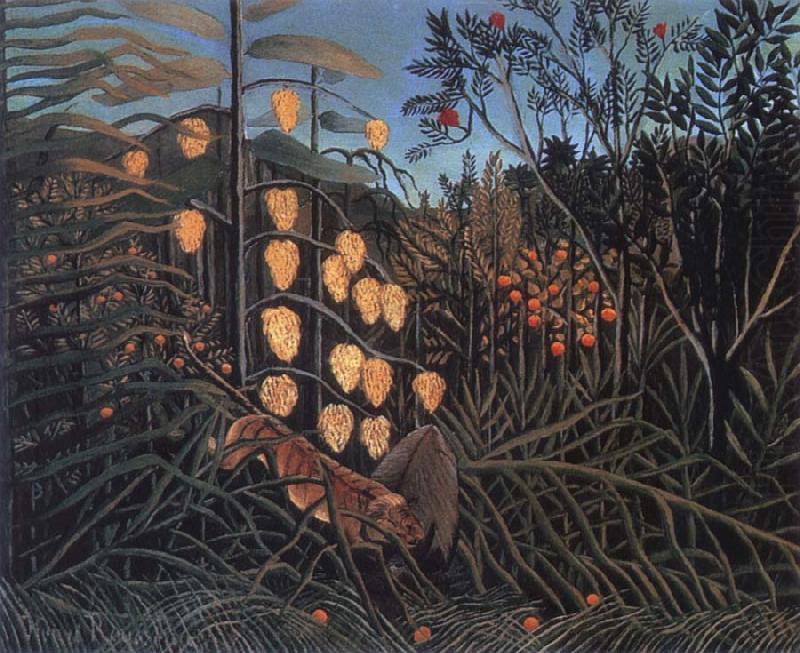 Tiger Attacking a Bull, Henri Rousseau